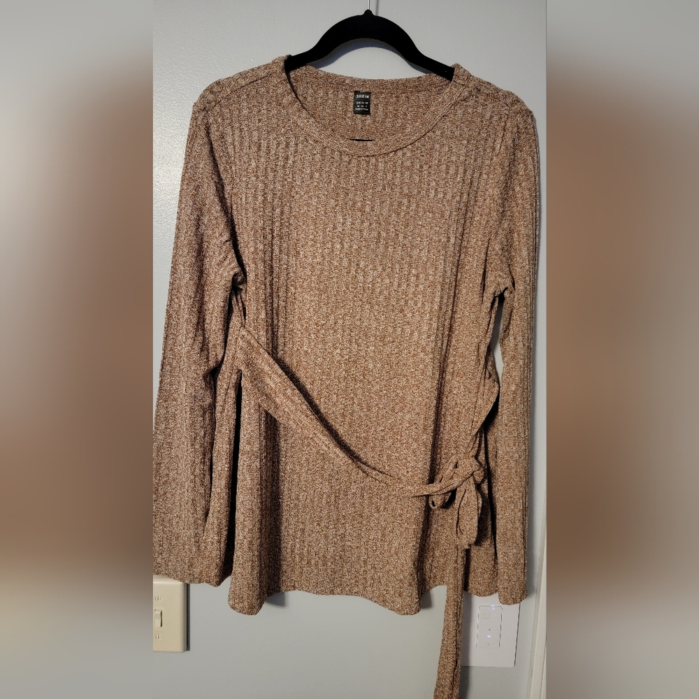 SHEIN Maternity Ribbed Knit Knot Front Tee